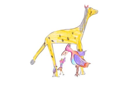 Vögel und eine Dinaraffe fürs Wimmelbild…